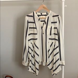 Maeve striped asymmetrical top